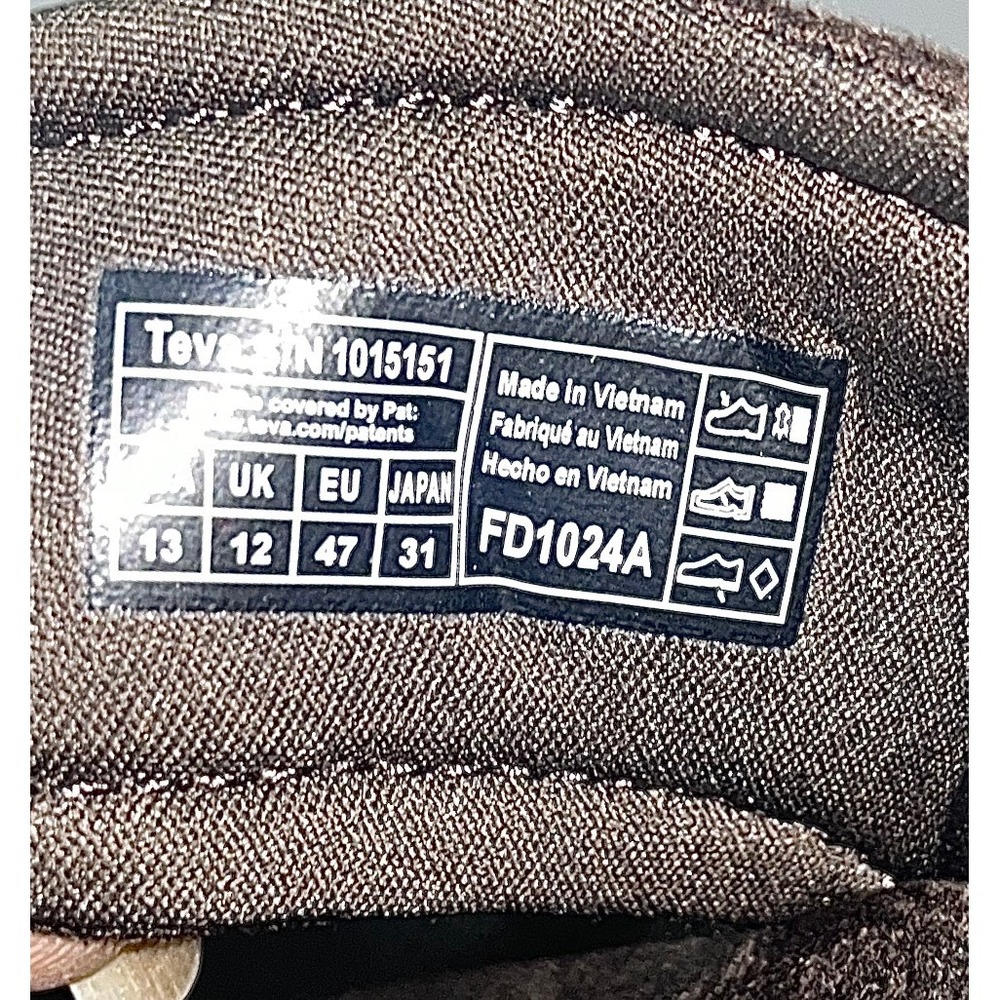 Teva Langdon Flip Flops Mens 13 Brown Waterproof Leather Thong Sandals Outdoor - Picture 8 of 8